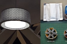 Elegant Light Shade Created from Recycled Drink Boxes by Designer Ed Chew